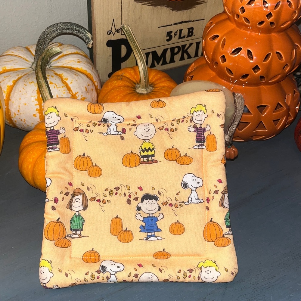 Harvest Pumpkin Patch - Thanksgiving Autumn fabric - Hot Pad - Halloween EUC